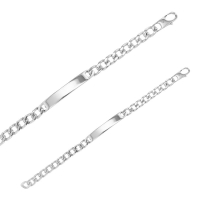 Gourmette identité maille gourmette 18cm, argent 925/1000