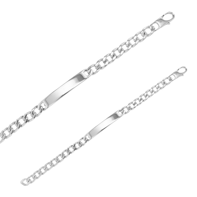 Gourmette identité maille gourmette 18cm, argent 925/1000