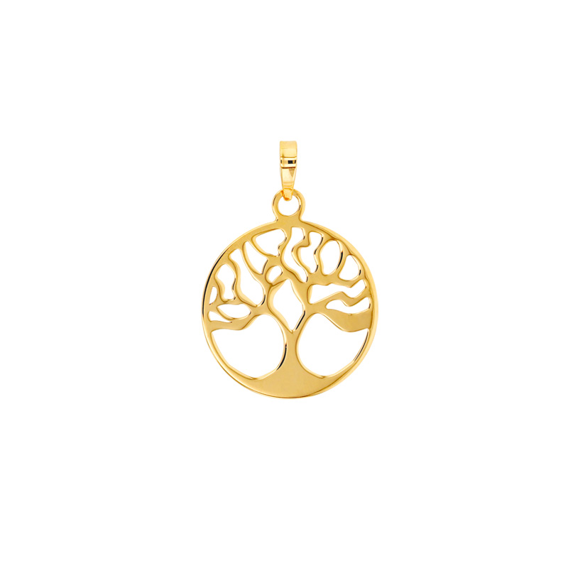 Grand pendentif Or 375/1000 arbre de vie ajouré