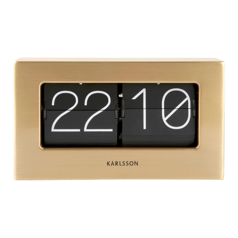 Horloge de table doré brossé en acier