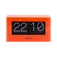 Horloge de table orange en acrylique