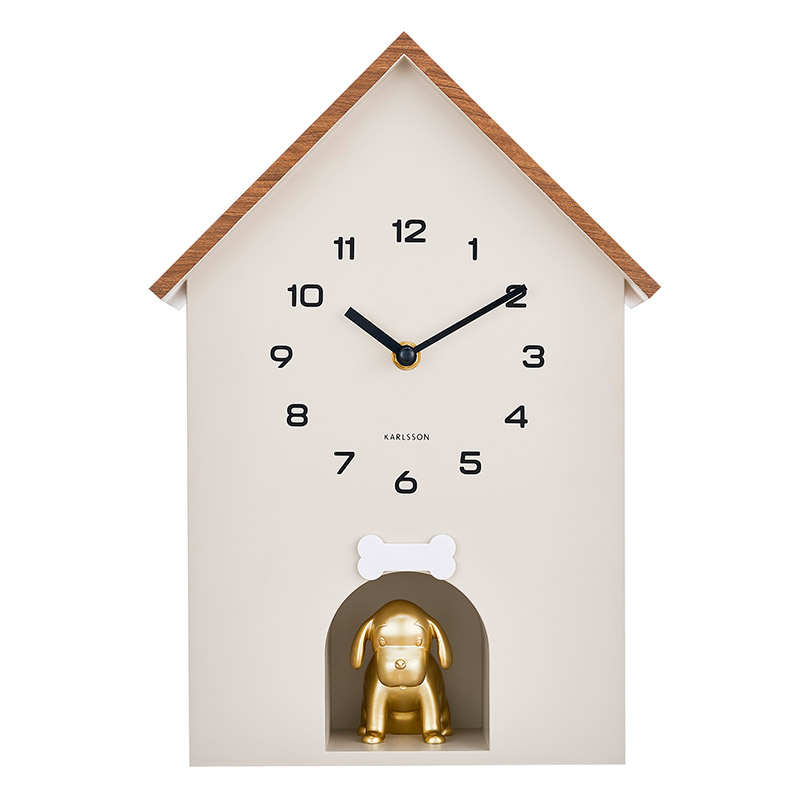 Horloge de table ou murale gris clair en forme de niche