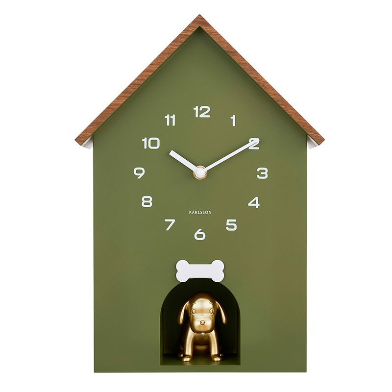 Horloge de table ou murale gris clair en forme de niche