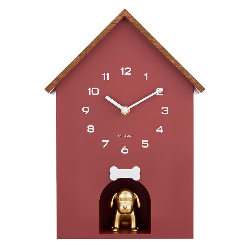 Horloge de table ou murale gris clair en forme de niche