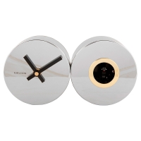 Horloge-duo murale avec coucou métal gris clair