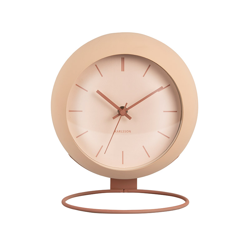 Horloge en forme de globe Nirvana grand modèle gris foncé à poser, pied métal rond