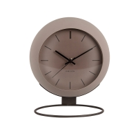 Horloge en forme de globe Nirvana grand modèle gris foncé à poser, pied métal rond