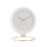 Horloge en forme de globe noir à poser, pied métal doré