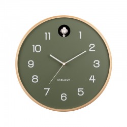 Horloge murale au bois de bouleau blanc, avec coucou