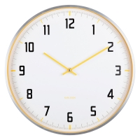 Horloge murale bleue, cadran blanc et aiguilles bleues