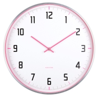 Horloge murale bleue, cadran blanc et aiguilles bleues