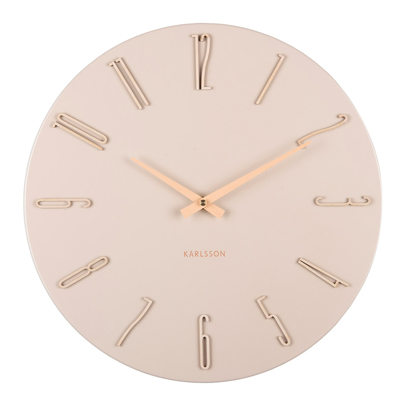 Horloge murale en fer vert kaki, chiffres en finition métallique