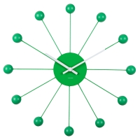 Horloge murale métal jaune avec branches et bout ronds
