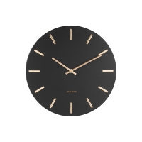 Horloge murale modèle métal blanc, aiguilles dorées