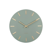 Horloge murale modèle métal blanc, aiguilles dorées