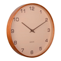 Horloge murale placage en bois et cadran beige