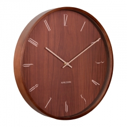 Horloge murale placage en bois foncé