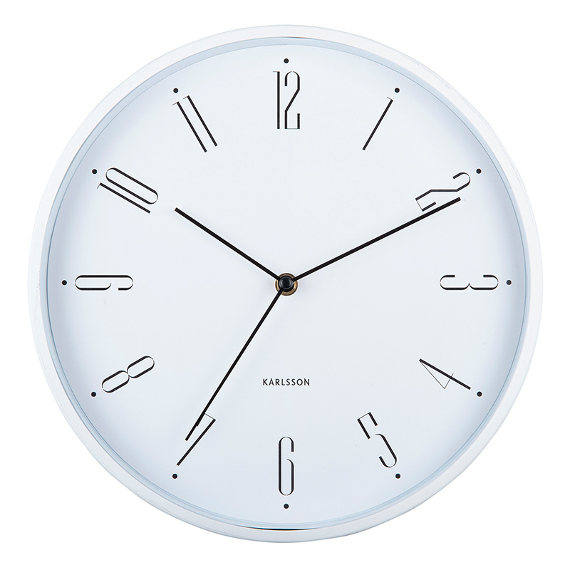 Horloge murale ronde blanche en plastique