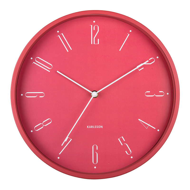 Horloge murale ronde, couleur bois de rose, en plastique