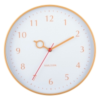 Horloge murale ronde jaune avec trotteuse rouge