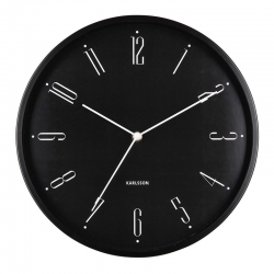 Horloge murale ronde noire en plastique
