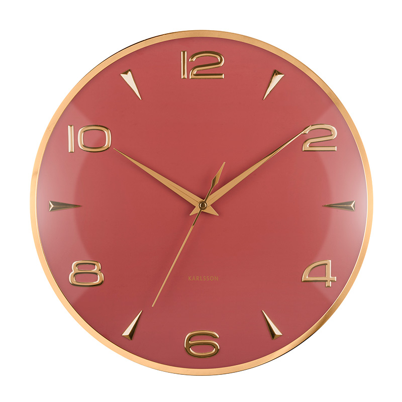 Horloge rétro en métal noir, index et contour dorés