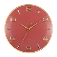 Horloge rétro en métal noir, index et contour dorés