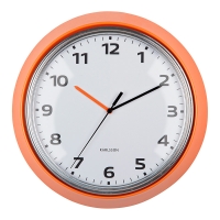 Horloge rétro murale ronde en métal jaune
