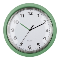 Horloge rétro murale ronde en métal jaune