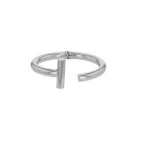 Jonc flexible, aspect lisse en argent 925/1000 rhodié