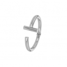 Jonc flexible, aspect lisse en argent 925/1000 rhodié