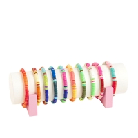 Lot de 10 bracelets réglables en nylon et rondelles en polymère