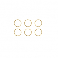 Lot de 6 piercings de nez ou d'oreilles 7mm Or 750/1000 - diam. fil 0,5mm