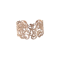 Manchette arabesque en acier doré-rose