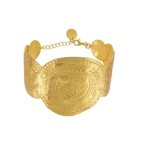 Manchette OTTOMANE en Argent 925/1000 doré motif antique