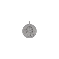 Médaille ange Raphaël pensif, argent vieilli 925/1000