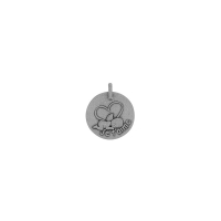 Médaille bébé Je t'aime, argent vieilli 925/1000