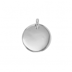 Médaille ronde à graver 20mm, argent 925/1000 rhodié