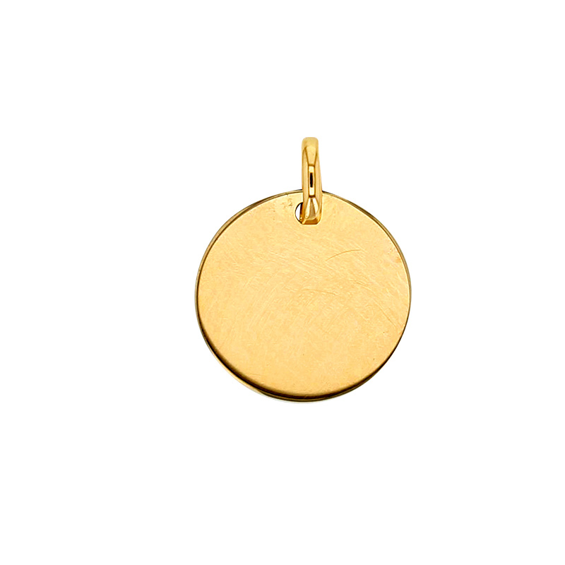Médaille ronde à graver diam. 12mm en Or 375/1000
