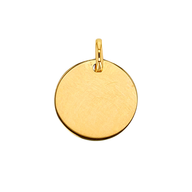 Médaille ronde à graver diam. 15mm en Or 375/1000