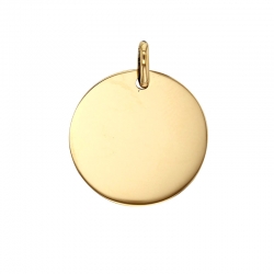 Médaille ronde à graver en Or 375/1000 - diam. 18mm