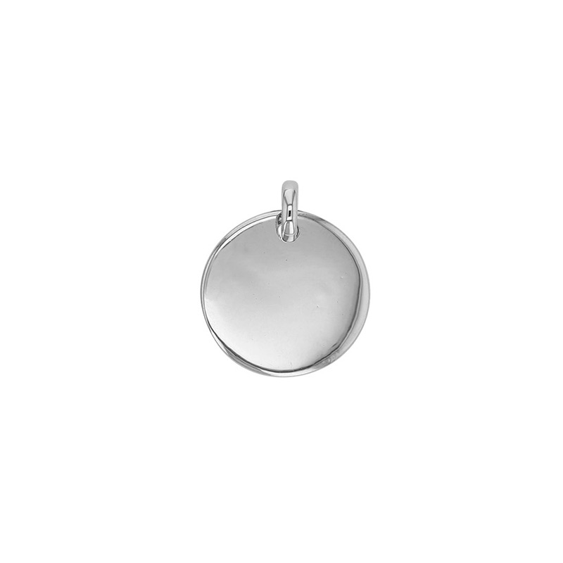 Médaille ronde à graver 20mm, argent 925/1000 rhodié