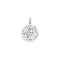 Médaille zodiaque Bélier gravé, argent 925/1000 rhodié