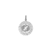 Médaille zodiaque Bélier gravé, argent 925/1000 rhodié