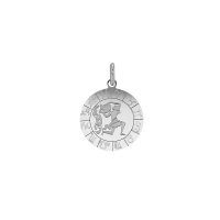 Médaille zodiaque Bélier gravé, argent 925/1000 rhodié