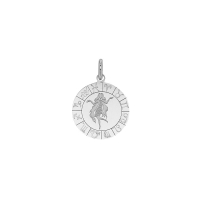 Médaille zodiaque Bélier gravé, argent 925/1000 rhodié