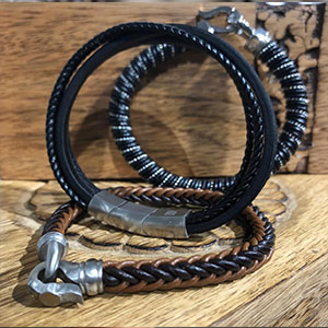 Bracelets cuir et acier One Man Show