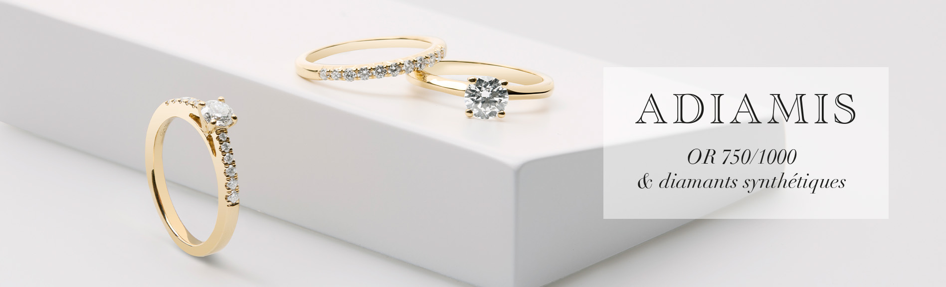 Bijoux de marque Adiamis en diamants synthétiques et Or 750/1000
