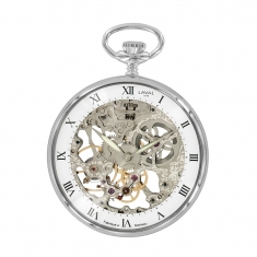 Montre à squelette mécanique laiton argenté, 3 aiguilles, chiffres romains, mvt EP08