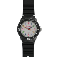 Montre boîtier et bracelet plastique noir, mvt PC21J